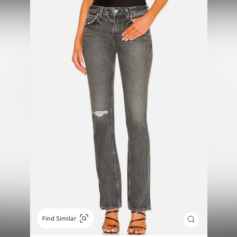 GRLFRND Hailey Low Rise Slim Boot With Slit Jeans In Empire State. Size 25